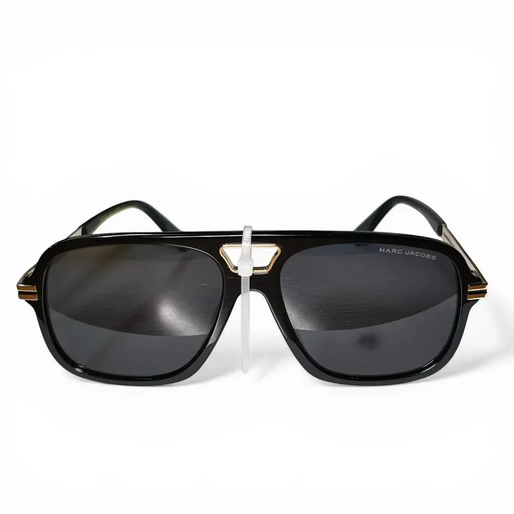 NIB Marc Jacobs MARC 415/S Black Gold Navigator unisex Men’s Sunglasses 56mm